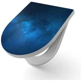 DEQORI WC-Sitz 'Nächtlicher Sternenhimmel', WC Toilettensitz bedruckt Klobrille Toilettendeckel Motiv WC-Brille blau