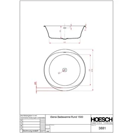 Hoesch iSensi Rundbadewanne ⌀ 150 cm (1500 mm) MPNR