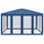 vidaXL Partyzelt mit 8 Mesh-Seitenteilen Blau 4x4 m HDPE