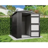 Mr. GARDENER Gerätehaus, Metall, BxHxT: 144 x 193 x 179 cm (Außenmaße inkl. Dachüberstand) - grau