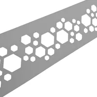 zaun|zu® zaunzu PREMIUM Dekor Hexagon Einzelstreifen Lichtgrau 2,55m