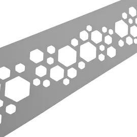 zaun|zu® zaunzu PREMIUM Dekor Hexagon Einzelstreifen Lichtgrau 2,55m