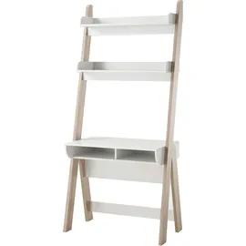 GuenstigEinrichten Schreibtisch Viterbo mit Ablagefächer | weiß / Eiche hell San Remo - Weiß/Naturbelassen