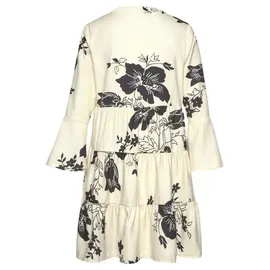 LASCANA Blusenkleid Blumenprint Schwarz/Creme 48/50