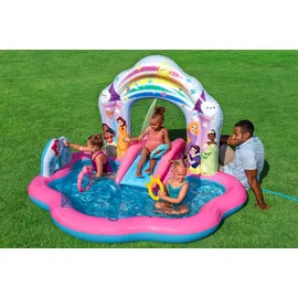 BESTWAY Disney Princess Wasserspielcenter Zauberhafte Welt Wasserrutsche 221 x 193 x 140 cm