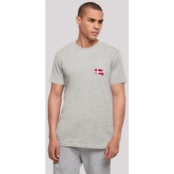 F4NT4STIC T-Shirt Dänemark Flagge Denmark Print grau 3XL