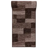 mazovia rutschfest Teppich Läufer Flur - Modern Geometrische Muster Teppichläufer - Kurzflor Flurläufer für Vorzimmer, Schlafzimmer, Küche - ÖKO-TEX Zertifiziert - Meterware Braun - 67 x 100 cm