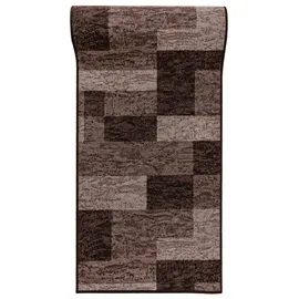 mazovia rutschfest Teppich Läufer Flur - Modern Geometrische Muster Teppichläufer - Kurzflor Flurläufer für Vorzimmer, Schlafzimmer, Küche - ÖKO-TEX Zertifiziert - Meterware Braun - 67 x 100 cm