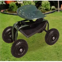 Grüner Jan Gartensitz fahrbar Gartenhocker Arbeitshocker Gartenwagen Gartenhelfer Rollwagen