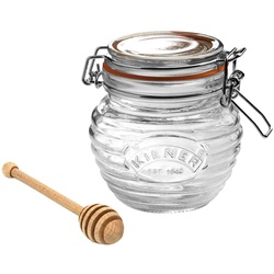 KILNER Honigglas »Kilner - Honigglas mit Löffel 0,4l (0025.499) luftdicht Honigtopf«, Glas