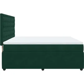 vidaXL Boxspringbett 180 x 200 cm Dunkelgrün