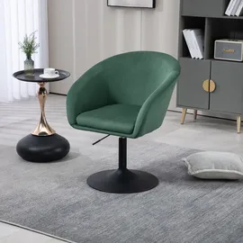Svita Jamaika Loungesessel Cocktailsessel Tellerfuß mit Armlehnen Samt Dunkelgrün