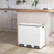 Songmics Mülleimer 3 x 18 l Weiß