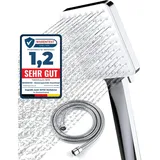Newentor Duschkopf mit Schlauch, Duschbrause mit Schlauch 1,5M, Duschschlauch mit Duschkopf, Handbrause Duschkopf Regendusche mit 6 Strahlarten