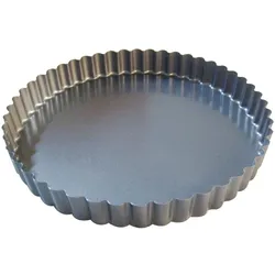 DE BUYER Tarteform 28 cm antihaftbeschichtet mit festem Boden Grau Rund Stahl