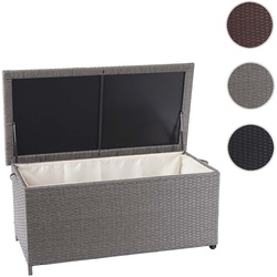 Poly-Rattan Kissenbox HWC-D88, Gartentruhe Auflagenbox Truhe ~ Premium grau, 51x115x59cm 250l