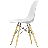 Vitra - Eames Plastic Side Chair DSW RE, Ahorn gelblich / baumwollweiß (Filzgleiter basic dark)