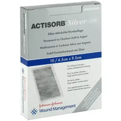 Actisorb 220 Silver 9,5x6,5 cm steril Kompressen