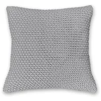 Wometo Kissenbezug Strick 45x45 grau hellgrau - Reißverschluss Oeko-TEX