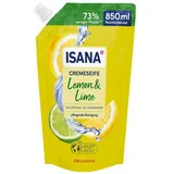 Isana Cremeseife »Lemon & Lime« 850 ml Nachfüllbeutel gelb, ISANA