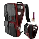 ZINZ Schlanker & Erweiterbarer Laptop Rucksack 15,6 Zoll Business Rucksack, Anti Diebstahl Reisen Rucksack für wasserdichte Notebook Tagesrucksack Schulrucksack Herren Damen,Schwarz Rot