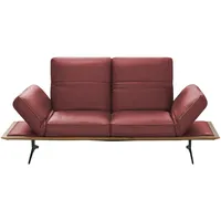 KOINOR Einzelsofa aus Echtleder Fendo , rot , Maße (cm): B: 206 H: 73 T: 123.0