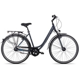 Adler Cityrad Verona Nexus Wave, 7 Gang Shimano Nexus 7 Rücktritt Schaltwerk, Damenrad Citybike Tiefeinstieg schwarz/grau schwarz 55 cm