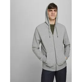 JACK & JONES Basic Reißverschlusspullover Light Grey Melange / Regular Fit XL