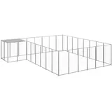 vidaXL Hundezwinger 15,73 m2 Stahl Silber