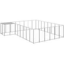 vidaXL Hundezwinger 15,73 m2 Stahl Silber