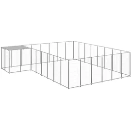 vidaXL Hundezwinger 15,73 m2 Stahl Silber