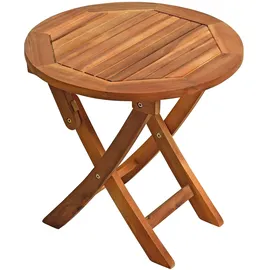 Estexo Klapptisch Balkontisch Beistelltisch 48 cm Rund Akazienholz Tisch Gartentisch