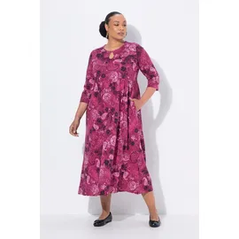 Ulla Popken Maxikleid A-Linie Paisley Schwarz 46/48
