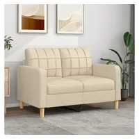 vidaXL 2-Sitzer-Sofa Creme 120 cm Stoff