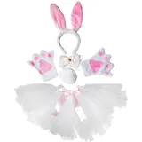 Petitebelle Stirnband Bowtie Schwanz Handschuhe Tutu 5pc Mädchen-Kostüm Einheitsgröße Hase