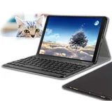 Tastaturhülle für Samsung Galaxy Tab A, 10,1 Zoll (2019), SM-T510/T515, Wineecy PU-Leder mit abnehmbarer kabelloser Bluetooth-Tastatur für Samsung Galaxy Tab A, 10,1 Zoll (25,7 cm) 2019, Schwarz