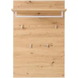 Innostyle Garderobenpaneel »BARI Eiche Artisan Metall, Holzwerkstoff, 78x117x30 cm (1 St.), 2 Ablageboden, 1 Kleiderstange, 4 Haken