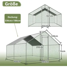 Thanaddo Freilaufgehege 3 x 4 x 2 m silber