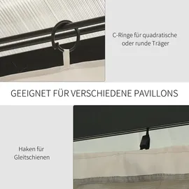 Outsunny Seitenwände für 3x4 m Pavillon 4 Stück Beige 3 x 4 m