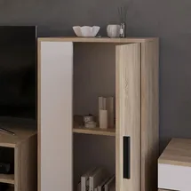 Vicco Kommode Berno, Sonoma/Weiß, 50.1 x 87.3 cm mit 2 Fächern