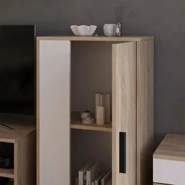 Vicco Kommode Berno, Sonoma/Weiß, 50.1 x 87.3 cm mit 2 Fächern