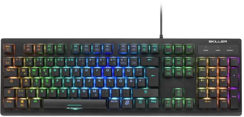 Sharkoon Mechanische Gamingtastatur Skiller Mech SGK30, Blaue Switches, RGB-Beleuchtung