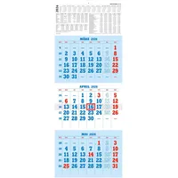 Zettler Dreimonatskalender 952 29,7x78cm blau/rot 2026