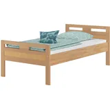 Massivholzbett Seniorenbett Buche natur 100x200 Einzelbett Rollrost Holzbett