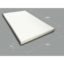 sunnypillow Schaumstoffplatte Schaumstoff Zuschnitt 90 x 200 x 7 cm RG 25/44 Topper Matratzen in vielen Größen zur Auswahl