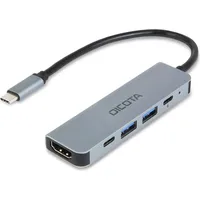 Dicota USB-C 5-in-1 Video Hub 4K PD 100W silver - Silber