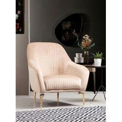 JVmoebel Sessel, Sessel Einsitzer Luxus 1 Sitzer Polster Sitz Designer Textil Sitz beige