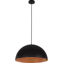 Licht-Erlebnisse Pendelleuchte FERRA E27 max. 60W Schwarz Kupfer Lackierter Stahl Kunststoff LE36318