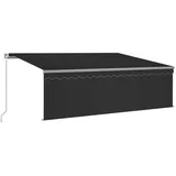 vidaXL Gelenkarmmarkise Einziehbar mit Volant & LED 4x3 m Anthrazit