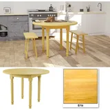 Esstisch klein, 80 x 75 cm (Ø x H) Erle, runder vintage Küchentisch, Industrie-Design, vintagebraun-schwarz Esstisch Esszimmertisch Wohnzimmer K...